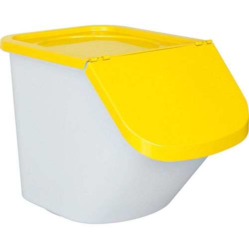 Zutatenspender, 40 Liter, LxBxH 610 x 430 x 450 mm, Behälter weiß, Deckel gelb, PP
