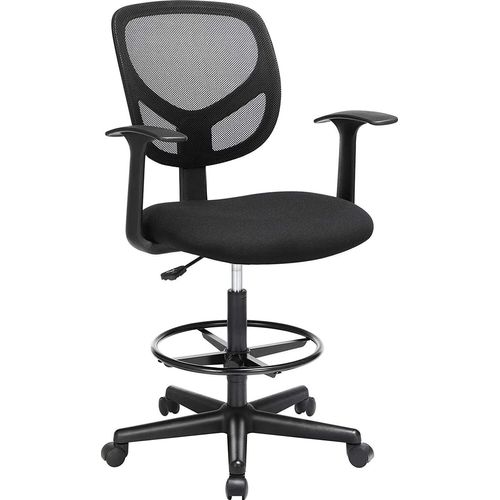 SONGMICS Bürostuhl mit Armlehnen, 360° Arbeitsstuhl schwarz