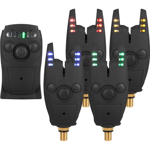 Lixada Angelkoeder-Alarm-Set mit tragbarer Tasche Angelkoeder-Alarm-Set Leuchtende Angelkoeder-Anzeige Digitales Angel-Alarm-Set