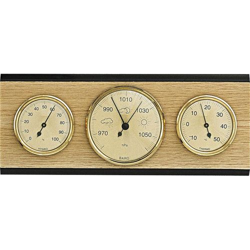 SELVA Wetterstation mit Hygrometer, Barometer und Thermometer, 110 x 270 mm