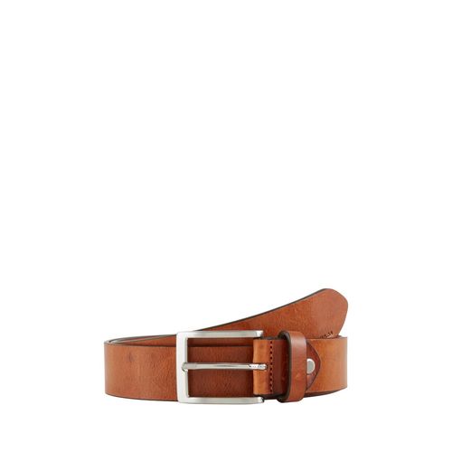 TOM TAILOR Herren TTJADEN Ledergürtel mit eckiger Dornschließe, braun, Uni, Gr. 90