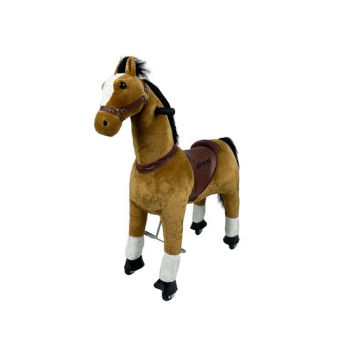 TPFLiving Reittier Pferd Flocke hellbraun Größe M - Reitpferd ab 4 Jahren - Reittiere - Spieltier - Schaukeltier - Reittier ab 4 Jahren