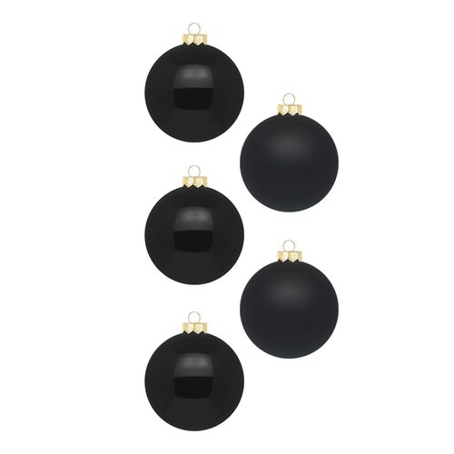 Weihnachtsbaumkugel MAGIC BY INGE, schwarz, Glas, Weihnachtsbaumkugeln, aus Glas, 28 Kugeln 6 cm, mit 100 Aufhängern