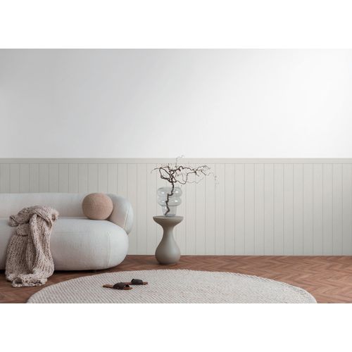 Vliestapete LIVING WALLS "Wallpanel Tapete Wandpaneele Mustertapete Holzpaneele Natur", grau, B:1,06m H:0,02m L:5m, Vlies, Tapeten, Vliestapete Holz-Optik für Schlafzimmer Küche Wohnzimmer Wandpaneele