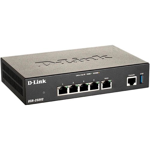D-LINK LAN-Router "DSR-250V2/E VPN Security Router", schwarz, B:22,5cm H:9,9cm T:34,2cm, Router