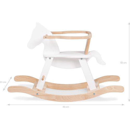 Schaukelpferd 'Pinolino' mit Ring, weiß/natur