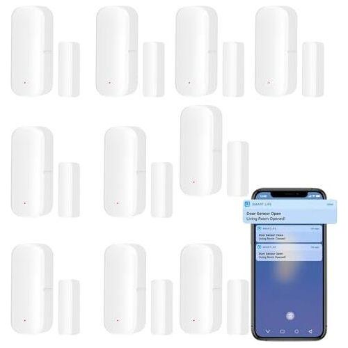 10 x Zigbee Smart Doorsensor, Fenstersensor - Tuya Wireless Alarm App Push -Benachrichtigungen, Kontakt Home Security Automation