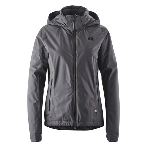 Fahrradjacke GONSO "Save Jacket Therm W", Damen, Gr. 44, grau, 100% Polyester, Jacken Fahrradjacke, Damen Regenjacke wind- und wasserdicht, Radjacke mit Kapuze