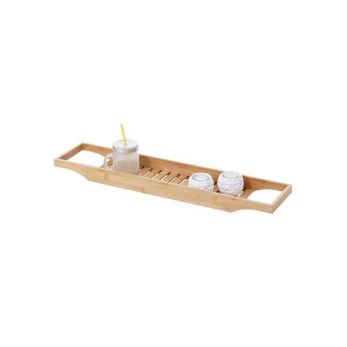 Badewannenauflage MCW-B73, Badewannenablage Wannenbrücke Wannenauflage Badewannenbrett Badewannenregal, Bambus 5x67x15cm