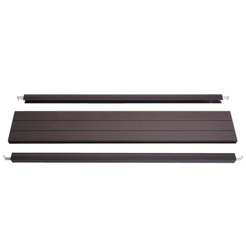 Abschluss-Set für WPC-Sichtschutz Savoie, Abschlussprofil Windschutz, Alu-Pfosten ~ 90cm, anthrazit