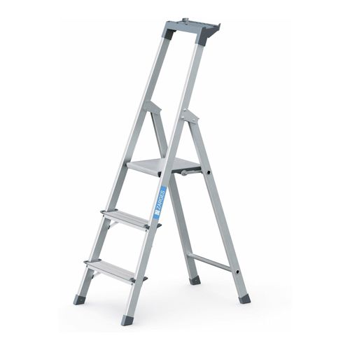 ZARGES Stufenstehleiter Aluufen 1seitig Plattform-H590mm 2.8kg eloxHolme (44153)