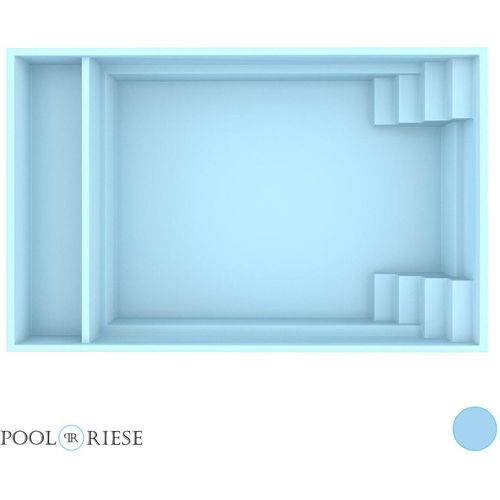 Poolriese GFK-Pool Bahama 600 6,10 m x 3,75 m x 1,50 m blau
