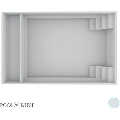 Poolriese GFK-Pool Bahama 600 6,10 m x 3,75 m x 1,50 m grau