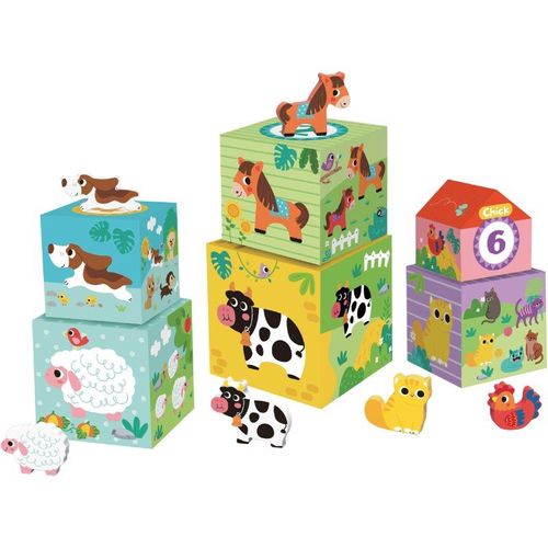 2Kids Toys Animal Blocks cubes wooden 12m+ 12 pc