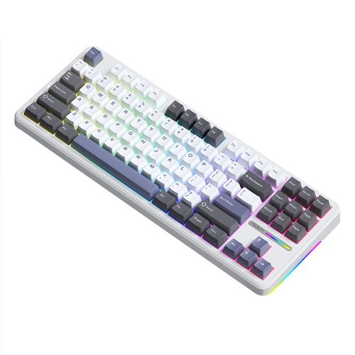 AULA F87 Mechanische Tastatur Kabellose Tastatur mit Dichtungsstruktur und Tri-Mode-Konnektivitaet 87-Tasten-Gaming-Tastatur mit geringer Verzoegerung und Lichteffekt