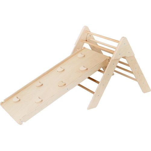 Luna Toys Natur Holz Klettergerüst mit Rutsche LU-36950