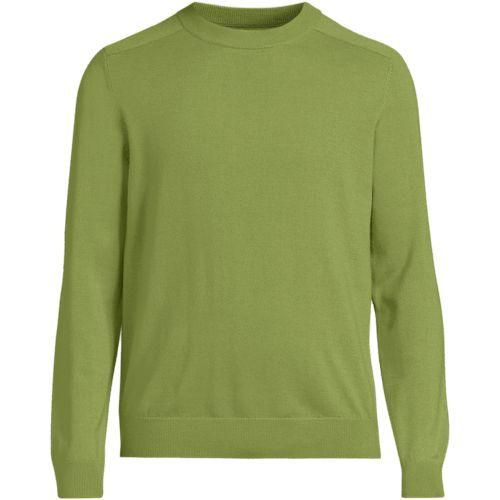 Merino-Rundhalspullover, Herren, Grün, Wolle, by Lands' End