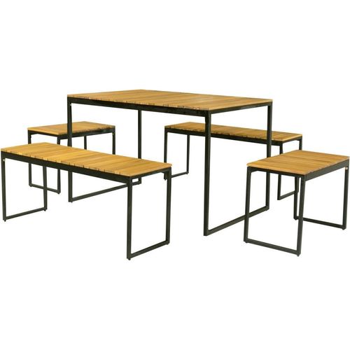 Primaster Bistro-Set Palma Aluminium/Holz