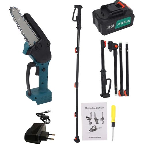 2 in 1 Cordless Pole Saw Mini Chainsaw 21V Battery Pole Chainsaw Handheld Chain Saw Pruning Shears Chainsaw for Tree Trimming