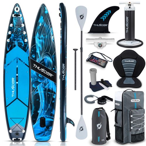 THUNDER® | BLUET 365 | SUP Board Set | 365 cm | aufblasbar | Kajakfunktion | Zubehör | Traglast 150 kg