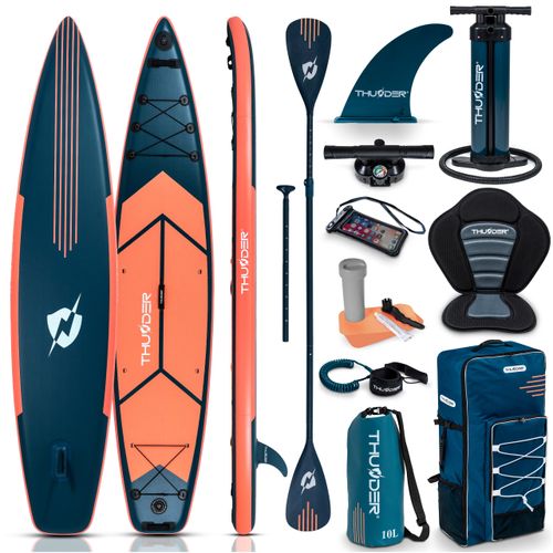 THUNDER® | MISTY 365 | SUP Board Set | 365 cm | aufblasbar | Kajakfunktion | Komplettset mit Zubehör | Traglast 150 kg