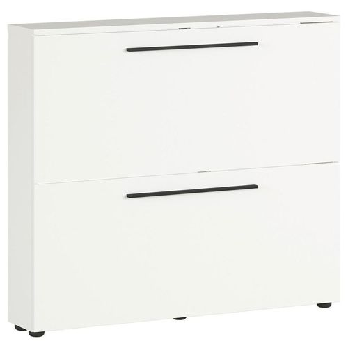 Schuhkipper , Weiß , Metall , 100x85x19 cm , Typenauswahl , Garderobe, Schuhaufbewahrung, Schuhkipper