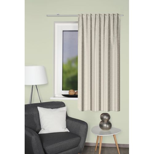 Vorhang HOME WOHNIDEEN "THERMOCHENILLE" Gr. 1, beige (natur), B:135cm H:145cm, Polyester, Gardinen, Thermochenille THERMO Uni