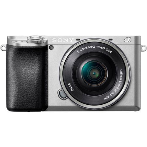 SONY Kompaktkamera "Alpha 6100 + 16-50mm Objektiv", silber, B:12cm H:6,69cm T:5,94cm, Fotokameras