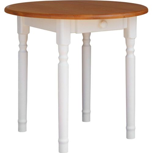 Runder Esstisch Küchentisch Weiß Alder 90 cm