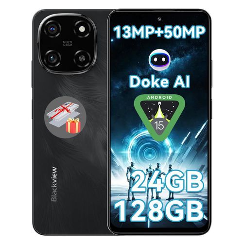 Blackview Color 6 Handy 24GB+128GB/2TBTF, Octa Core,Super PD 50MP, AI, MTK Helio G81,Android 15 Smartphone ohne vertrag, 6.67“,Dual SIM,18W, Face ID