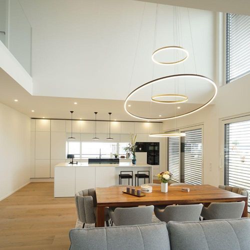 s.luce Ring 150 LED-Pendelleuchte direkt oder indirekt 5m Abhängung Schwarz Rund