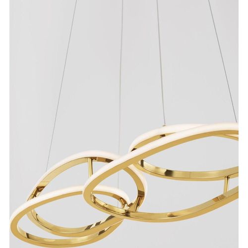 Nova Luce NUDOS LED Pendelleuchte Gold 80W Warmweiss 90x25,5x150cm dimmbar 9289085