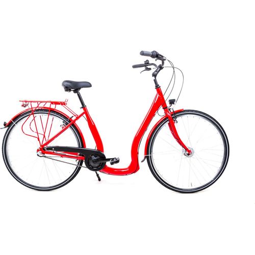 28 Zoll Alu Easy Boarding City Bike SHIMANO 3 Gang Nexus Nabendynamo rot