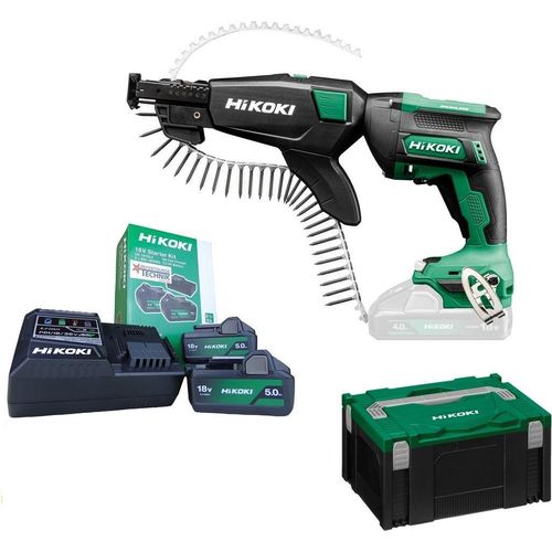 Hikoki Akku Magazinschrauber W18DB WCZ 2x5,0Ah für Magazinschrauben Trockenbau