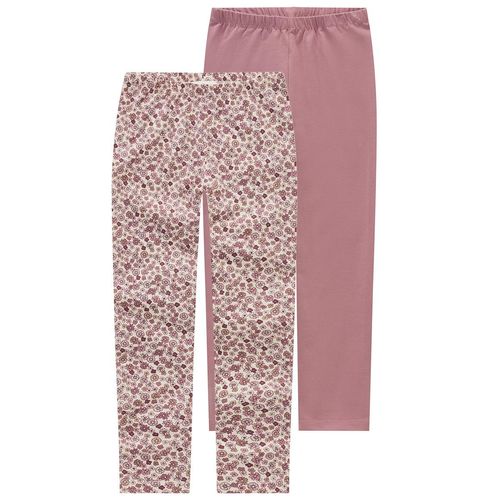 2 Mädchen Leggings mit Blümchen