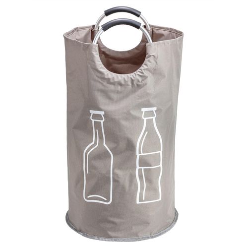 Flaschenträger HEINE HOME, grau (taupe), B:38cm H:72cm, Aluminium, Kunstfaser, Kunststoff, Polyester, Flaschenträger