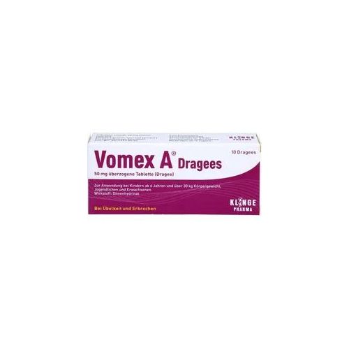 Vomex A Dragees 50 mg Überzogene Tabletten Dragees 10 ST