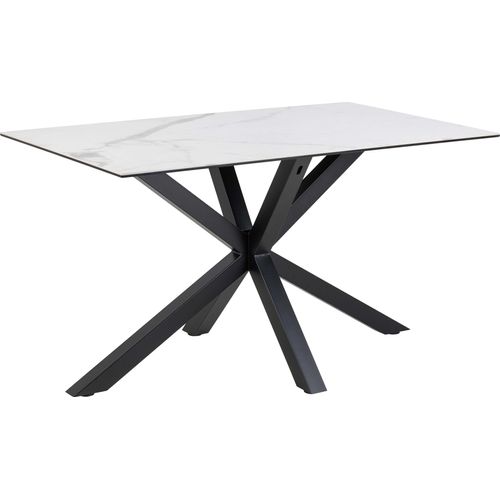 Esstisch Hennie - 135x80x75,5cm - Keramikplatte - weißer Marmor