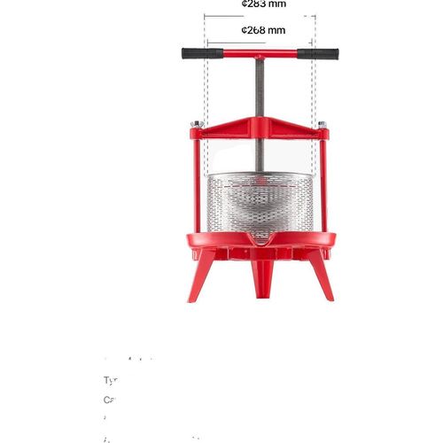 Obstweinpresse, Edelstahl, manuelle Saftmaschine, 9L