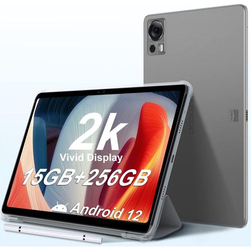 DOOGEE T20 Tablet, 10.4 Zoll 2K Tablet PC, 15GB +256GB(1TB Erweiterbar) Android 12 Tablet 8300mAh Dual SIM 4G LTE/5G WiFi Tablet, Widevine L1, Quad-Box-Lautsprecher, OTG/GPS, Grau