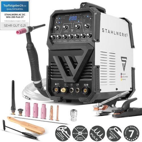 STAHLWERK Schweißgerät ACDC WIG 200 Puls ST 200 A WIG MMA Alu-Modus Pulsfunktion