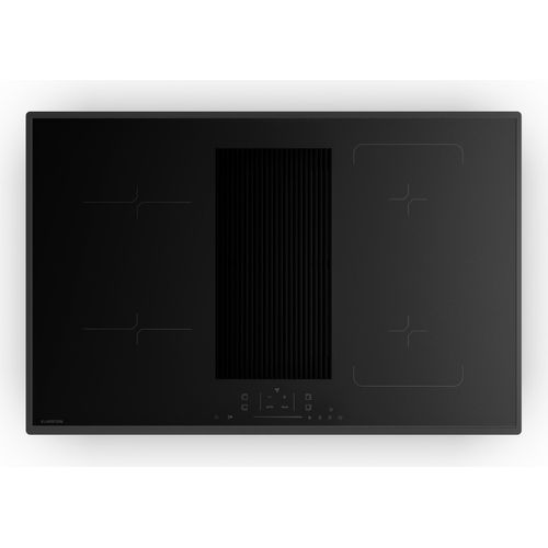 Klarstein Velaire Induktionskochfeld mit Dunstabzug - 80cm, 4 Zonen, 8400W Boost, Flex-Zone, Touch-Slider, Timer, Kindersicherung, Restwärmeanzeige, Induktionsfeld mit Abzug