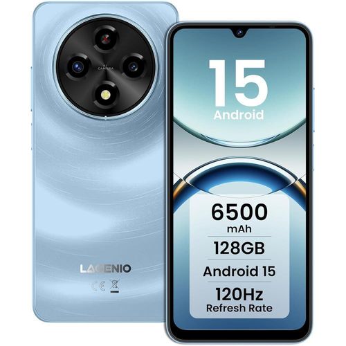 LAGENIO A12 Blau Smartphone Ohne Vertrag Android 12GB RAM + 128GB, 13 MP AI Kamera, Handy 6,9 Zoll 120Hz Display 6500mAh, GPS, Dual SIM 4G