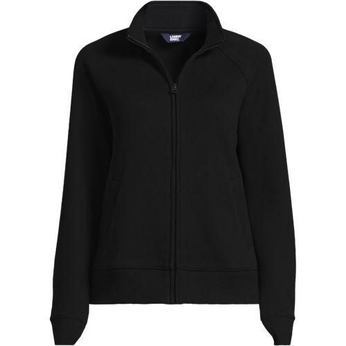 Serious Sweats Reißverschluss-Jacke, Damen,  Schwarz, Baumwoll-Mischung/Polyester-Mischung, by Lands' End