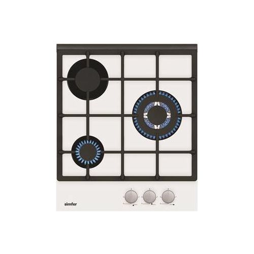 Simfer | H4.305.HGSBB | Kochfeld | Gas auf Glas | Anzahl Brenner/Kochzonen 3 | Drehknöpfe | Weiß