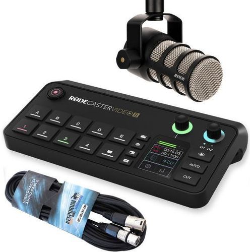 Rode Rodecaster Video S Produktions-Konsole mit Podmic und Kabel