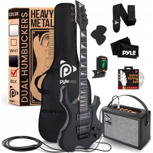 Pyle E Gitarre – Electric Guitar Set – E Gitarre Set mit Elektrische Gitarre, E-Gitarre Verstärker, Gitarren Tasche, Saiten, Gurt, Stimmgerät & Kabel