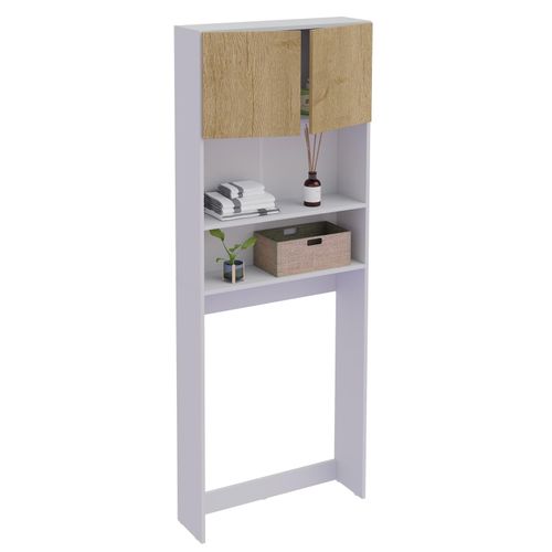 VCM Waschmaschinenschrank Praktischer Überbauschrank mit viel Stauraum Maße ca. B. 70 x H. 182 x T. 21 cm Waschmaschinenregal für Bad und Waschküche Waschmaschinenüberbauschrank- Goralo