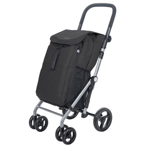 CARLETTEinkaufstrolley Einkaufswagen Klappbar Grocery Trolley Shopping Cart 53 l, Kühltasche 10L, eine Große Kapazität von 25 kg, Für Einkaufen-Schwarz