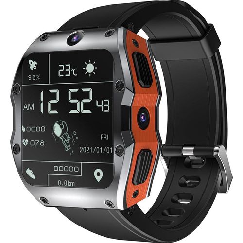 Rogbid -Modus x 4g LTE Smart Watch Phone Männer können Text zurückrufen, zwei 8 MP -Kameras, alle Keramik Android 10.0 SmartWatch SIM -Karte WiFi GPS